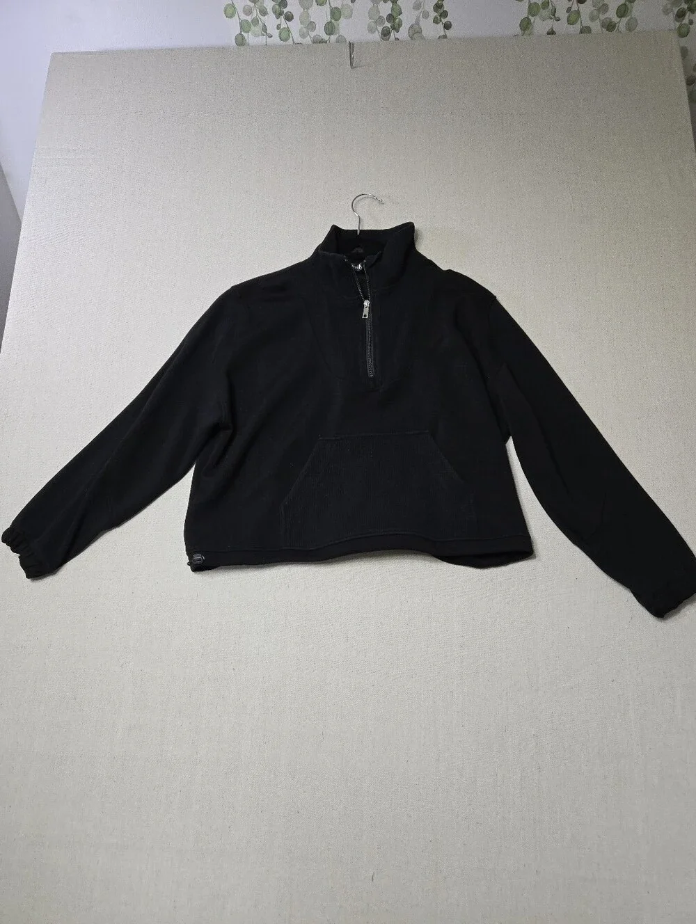 Pretty Guide Black Half-Zip Pullover Sweatshirt